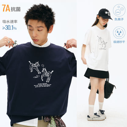 NewJNXS Dual Horse Cooling Quick-Dry Tee