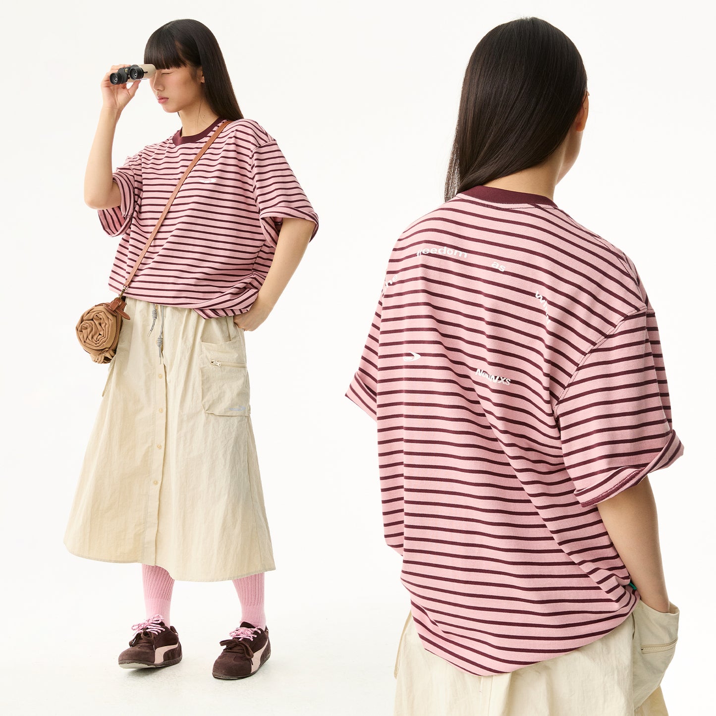 NewJNXS 280G Striped Relaxed-Fit Tee