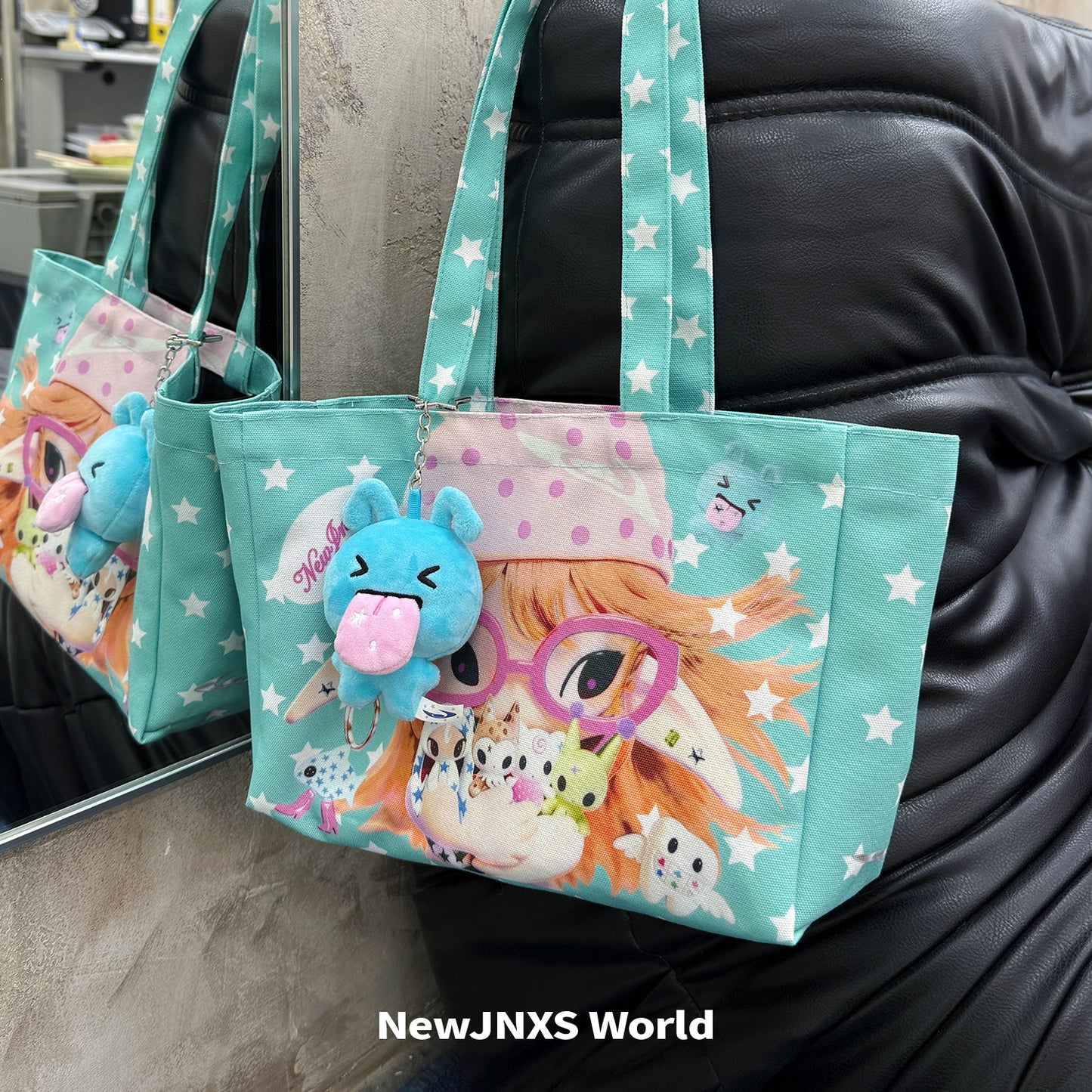 NewJNXS World Cute Tongue-Out Alien Plush Bag Charm