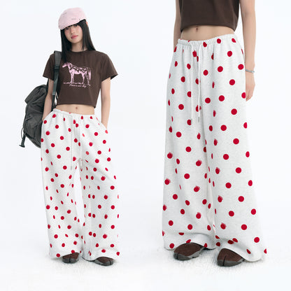NewJNXS Polka Dot Logo Relaxed-Fit Pants