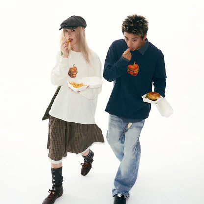 NewJNXS Burger Graphic Long Sleeve Tee