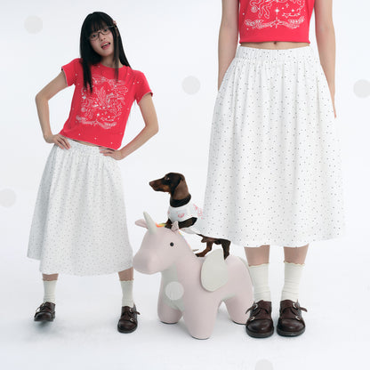 NewJNXS Polka Dot A-Line Skirt