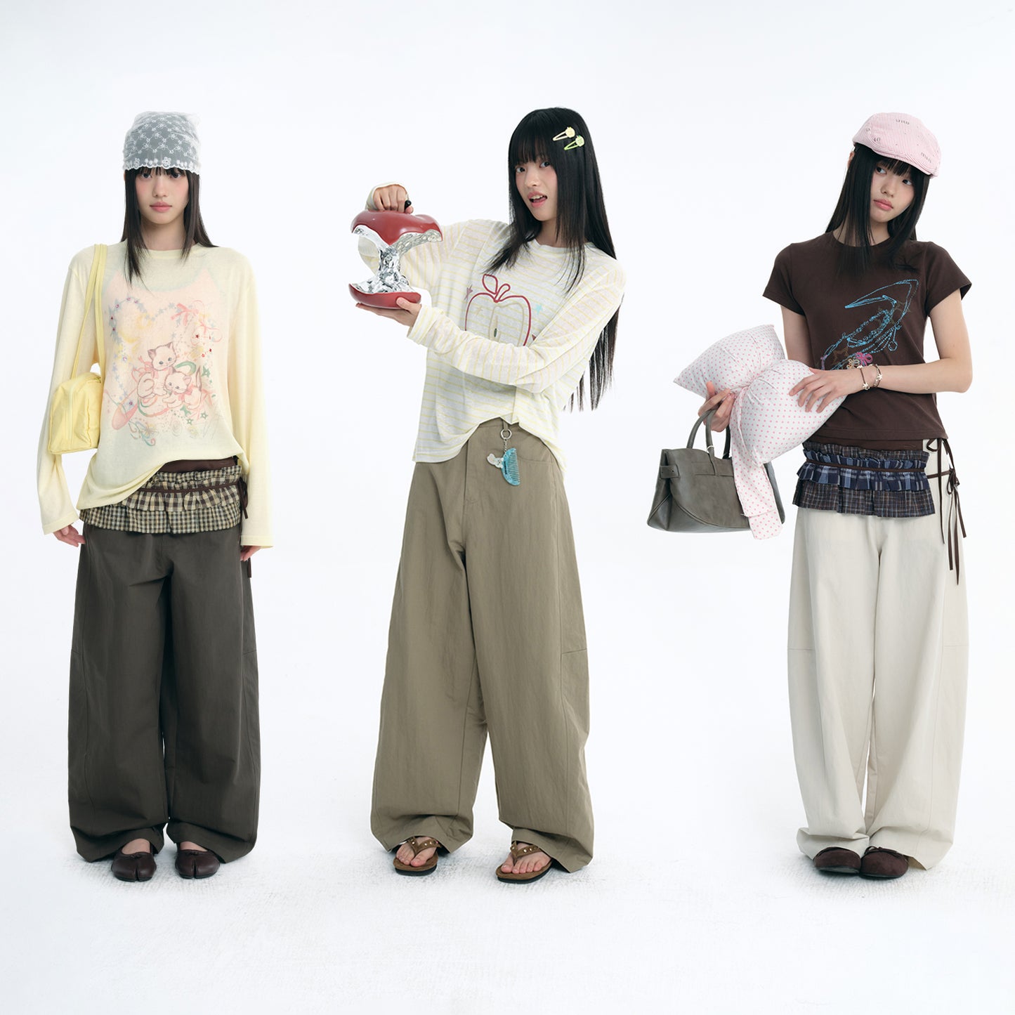 NewJNXS Vintage Twill Relaxed Barrel Pants