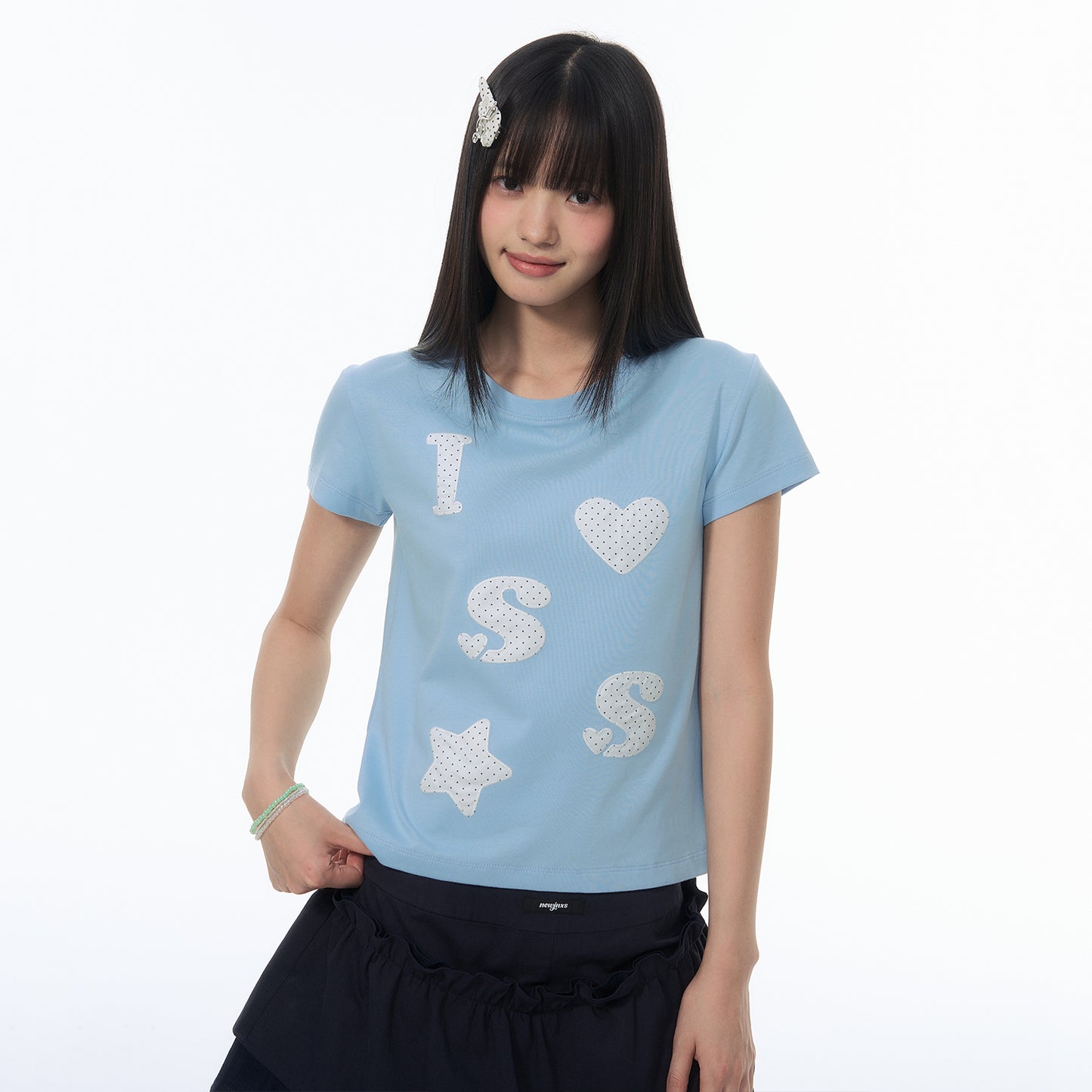 NewJNXS SS Heart & Star Cropped Tee