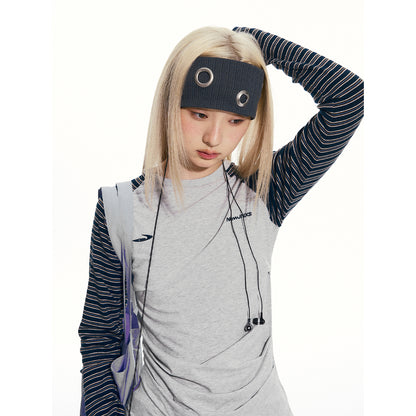 NewJNXS Contrast Stripe Long Sleeve Tee