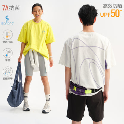 NewJNXS  Sorona Cooling Quick-Dry Colorblock Loose T-Shirt