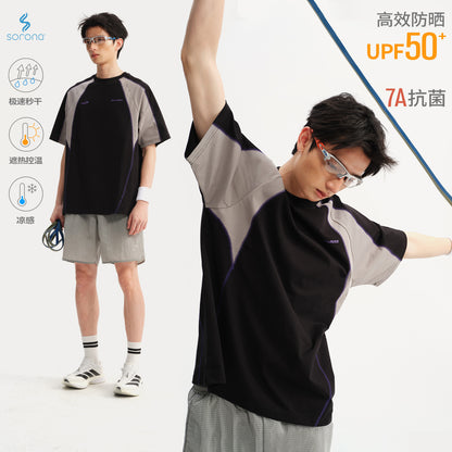 NewJNXS Sorona Cooling Sun-Protection Contrast Stitch Quick-Dry T-Shirt – Unisex