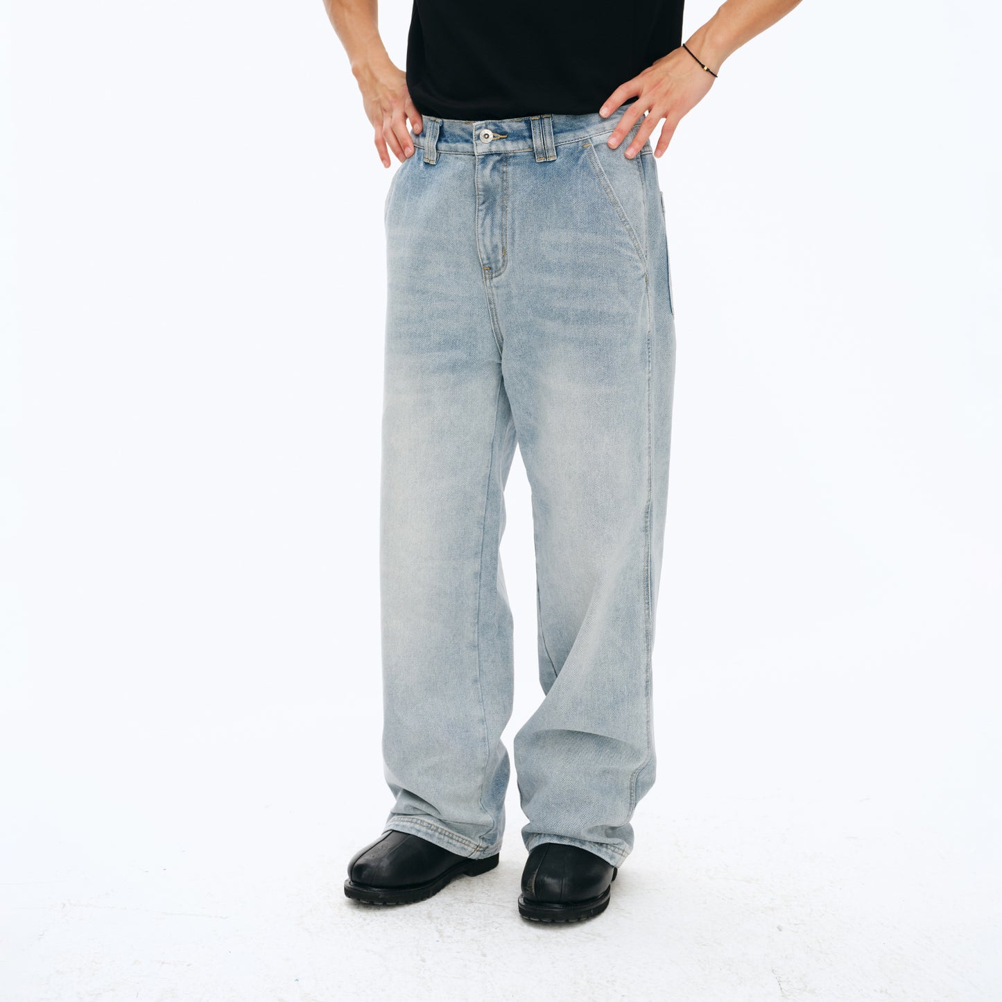 NewJNXS Vintage Washed Twill Denim Pants