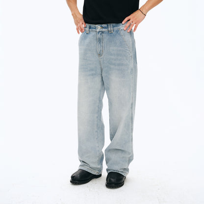 NewJNXS Vintage Washed Twill Denim Pants
