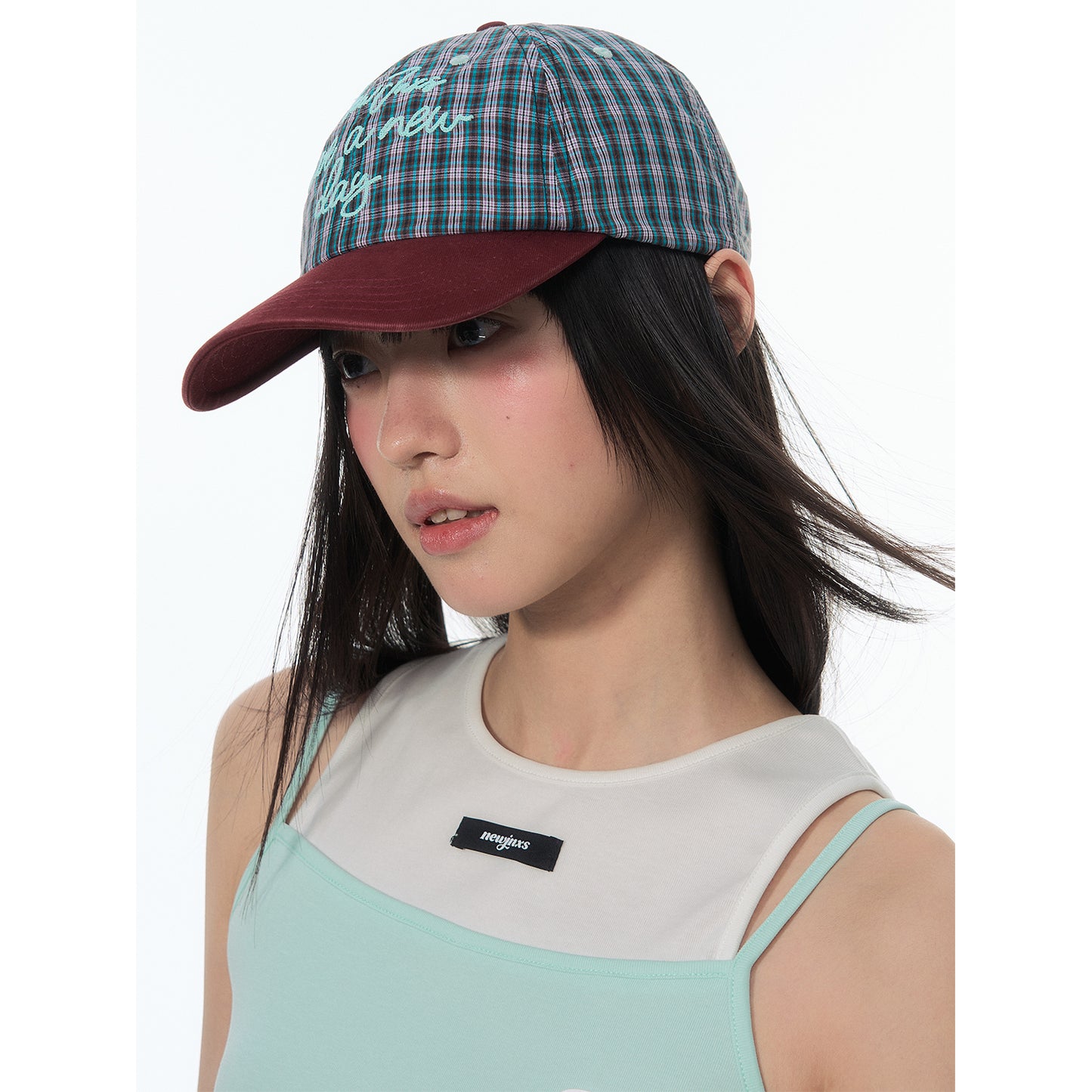 NewJNXS Classic Plaid Embroidered Baseball Cap