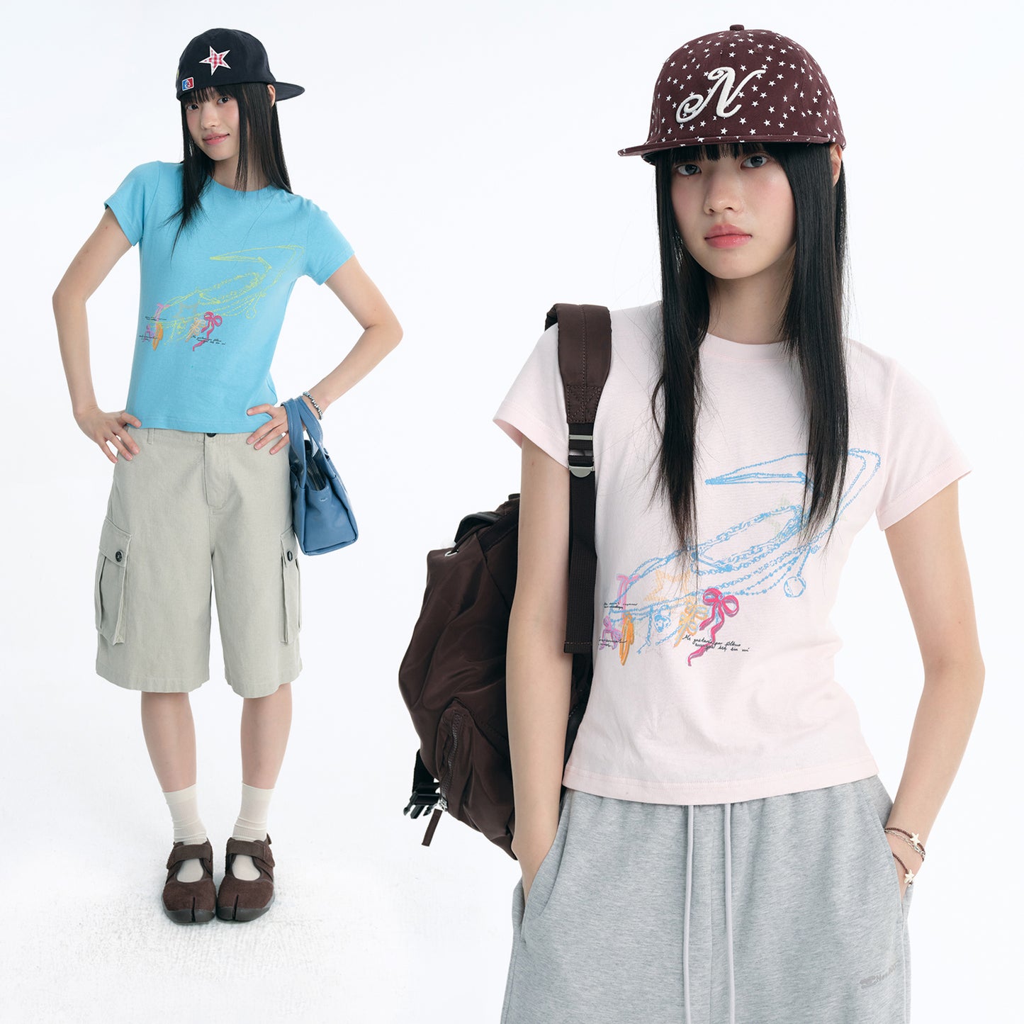 NewJNXS Bow Chain Logo Slim-Fit Tee