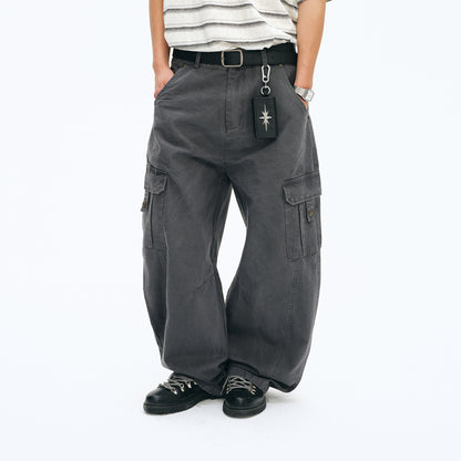 NewJNXS Washed Utility Cargo Pants