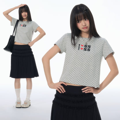 NewJNXS SS All-Over Polka Dot Relaxed-Fit T-Shirt