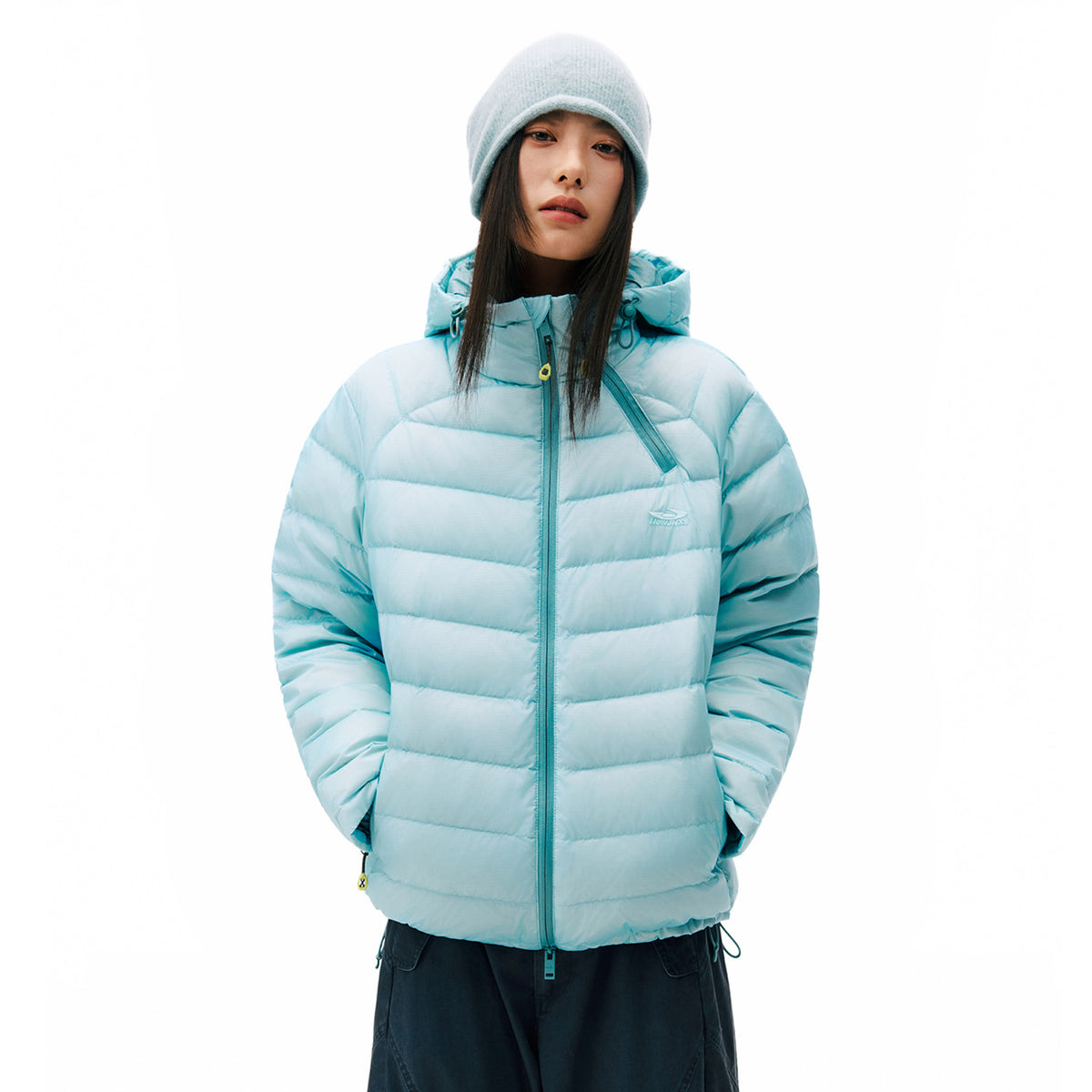 NewJNXS「Cold Isle Blue Series」 Diagonal-Zip Puffer Jacket