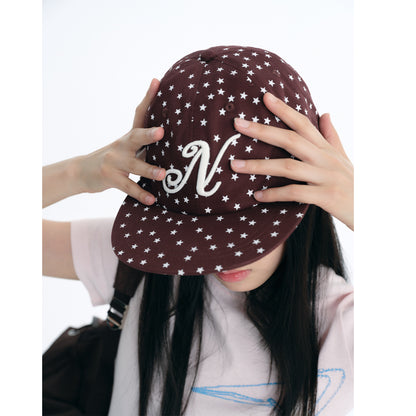 NewJNXS All-Over Star Print Cotton Baseball Cap