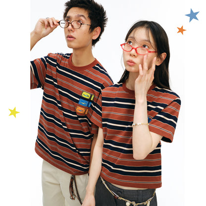 NewJNXS Oversized Striped Couple Tee