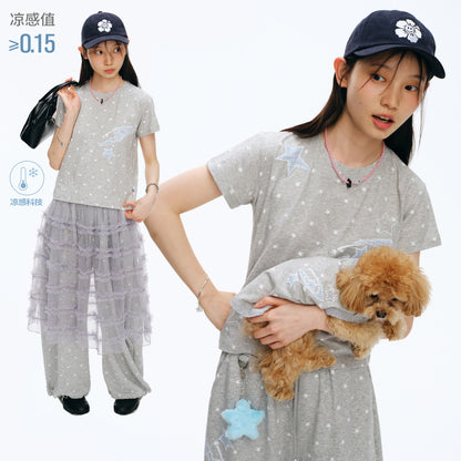 NewJNXS All-Star Cooling Fitted Tee Set&Pet Tee