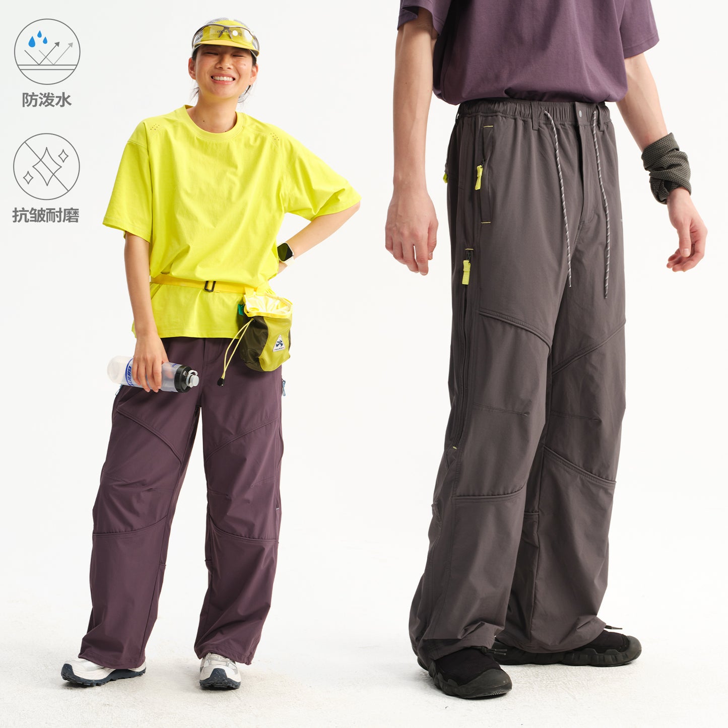 NewJNXS  Outdoor Water-Repellent Panel Softshell Straight Pants
