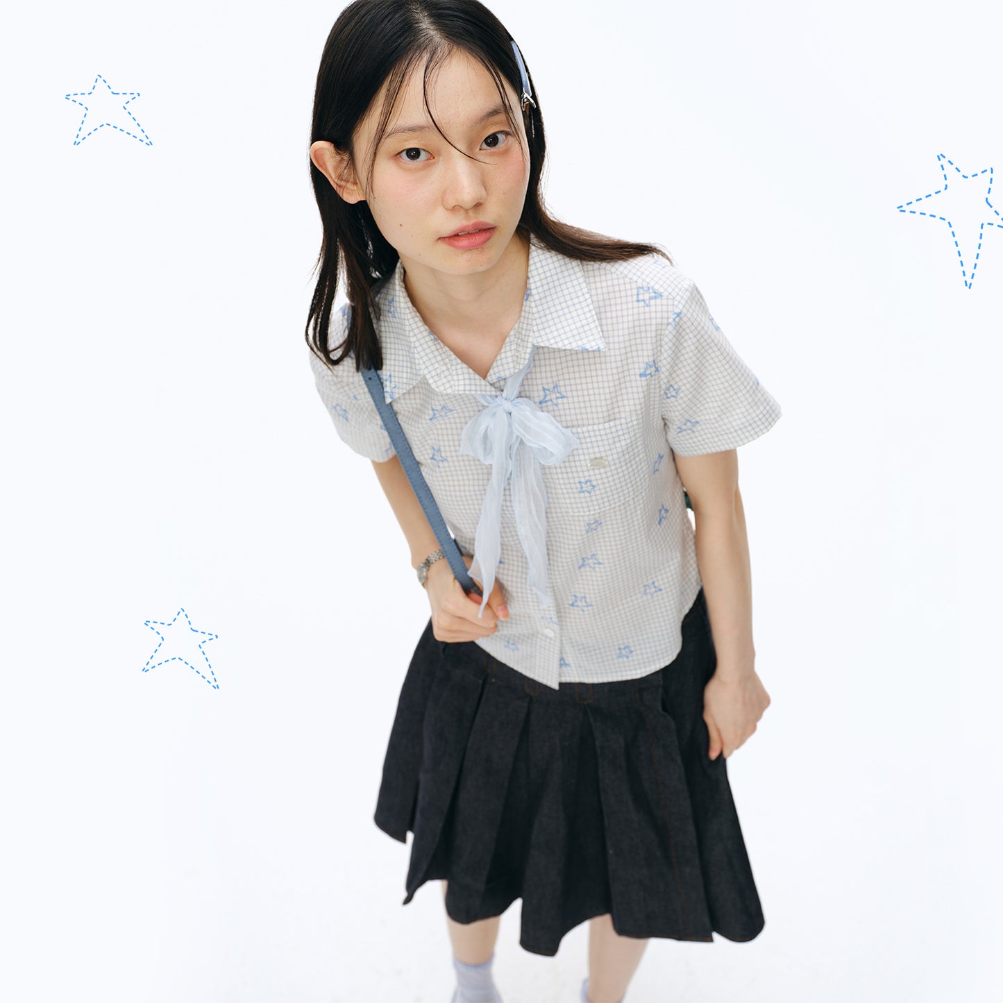 NewJNXS Graffiti Star Plaid Couple Tee