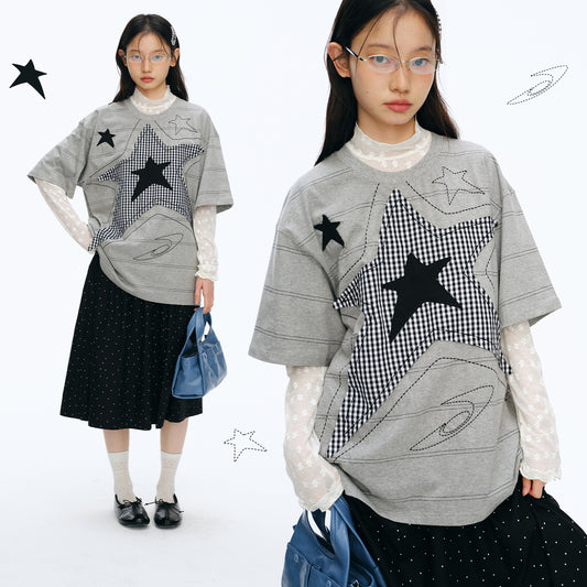 NewJNXS Star Patch Oversized T-Shirt