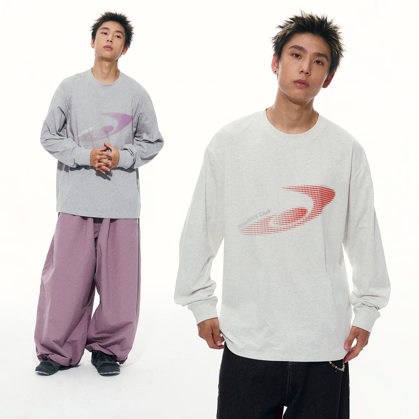 NewJNXS Polka Dot Logo Long Sleeve Tee