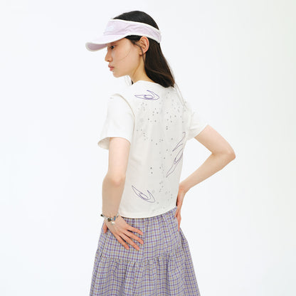 NewJNXS Foil Star Cropped Tee