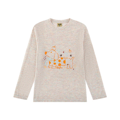 NewJNXS Polka Dot Dachshund Long Sleeve Top