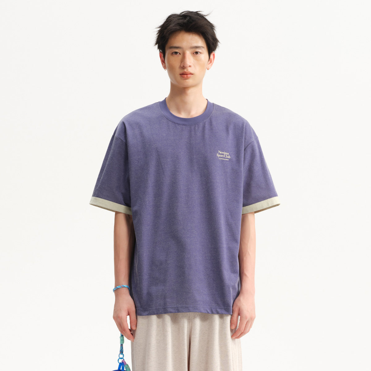NewJNXS Retro Colorblock Loose Tee