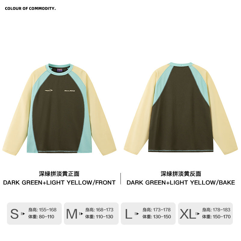 NewJNXS Color Block Quick-Dry Long Sleeve Cycling Tee