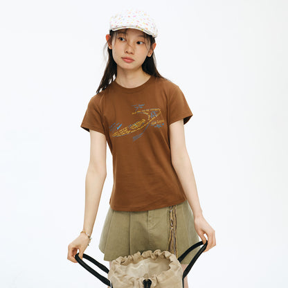 NewJNXS Glitter Graffiti Quick-Dry  Couple Tee