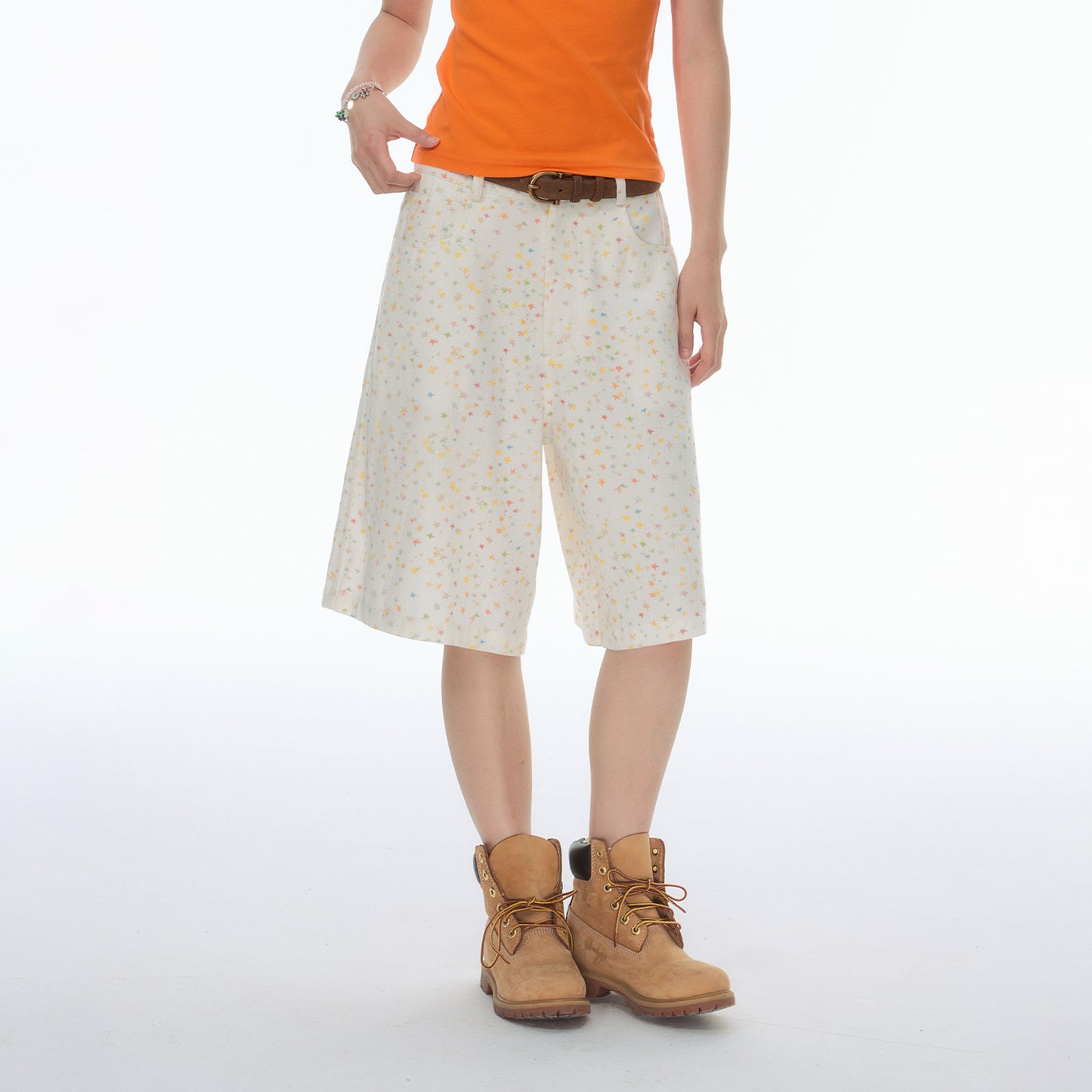 NewJNXS All-Over Star Print Straight-Leg Shorts