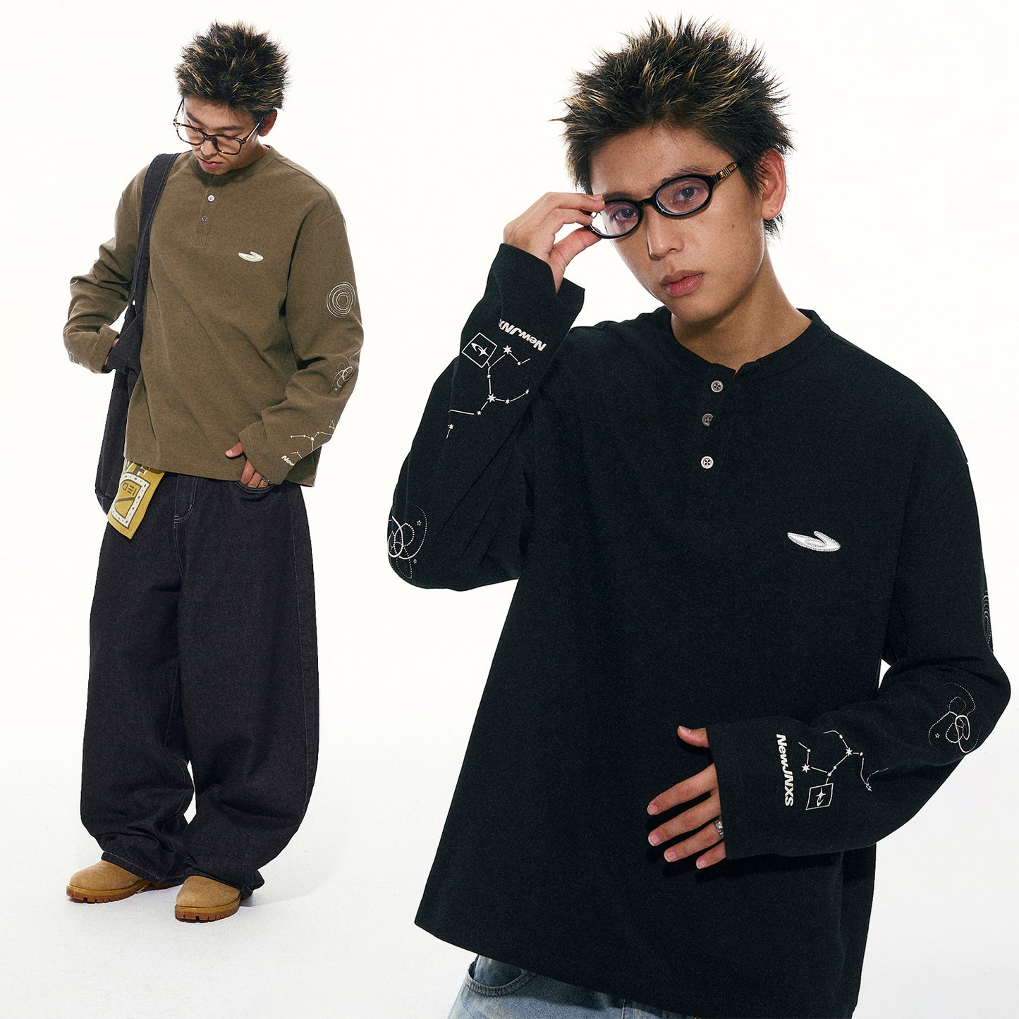 NewJNXS Waffle Knit Zodiac Long Sleeve Tee