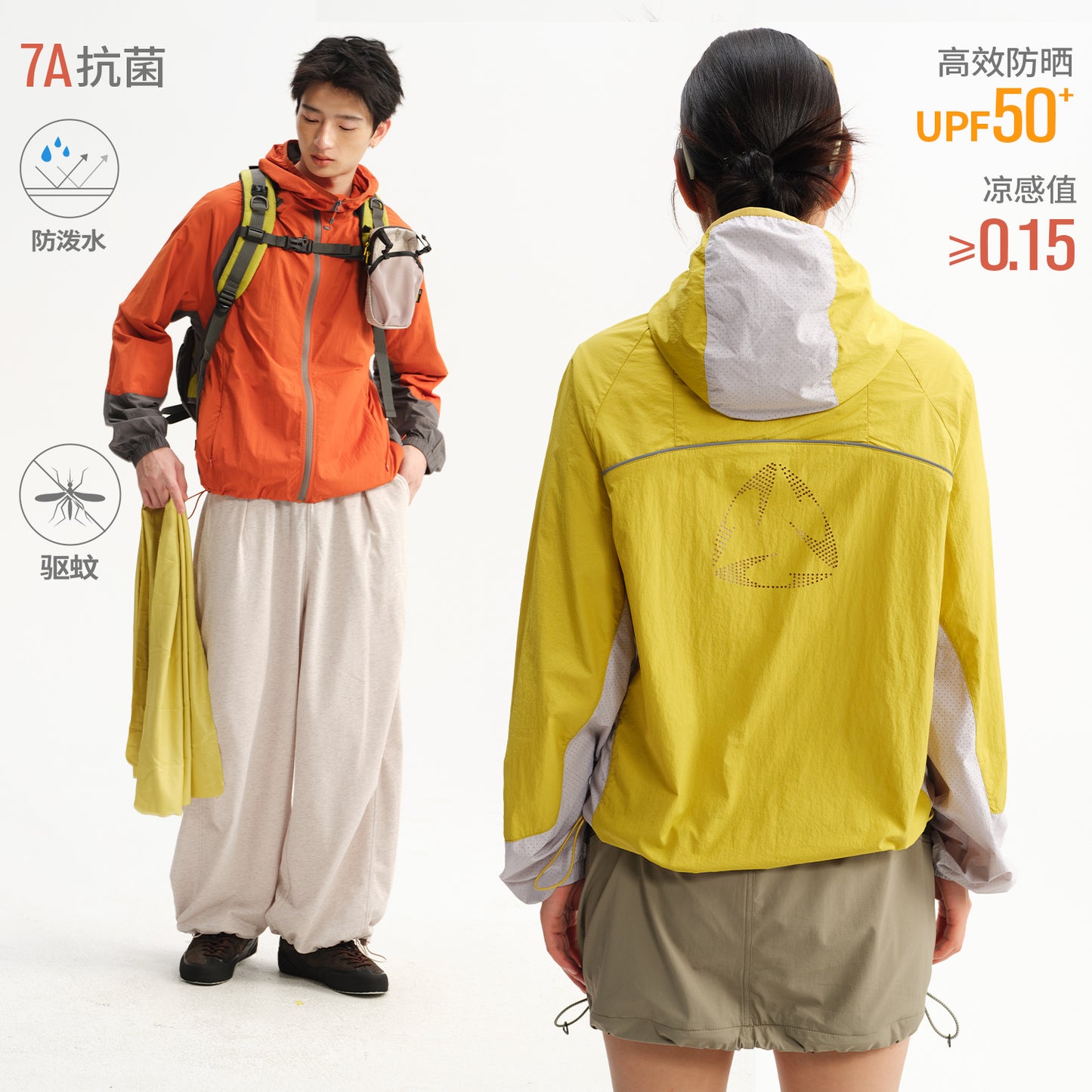 NewJNXS UPF50+ Cooling Color-Block Mesh Sun Jacket