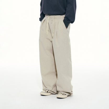 NewJNXS Double-Button Casual Pants