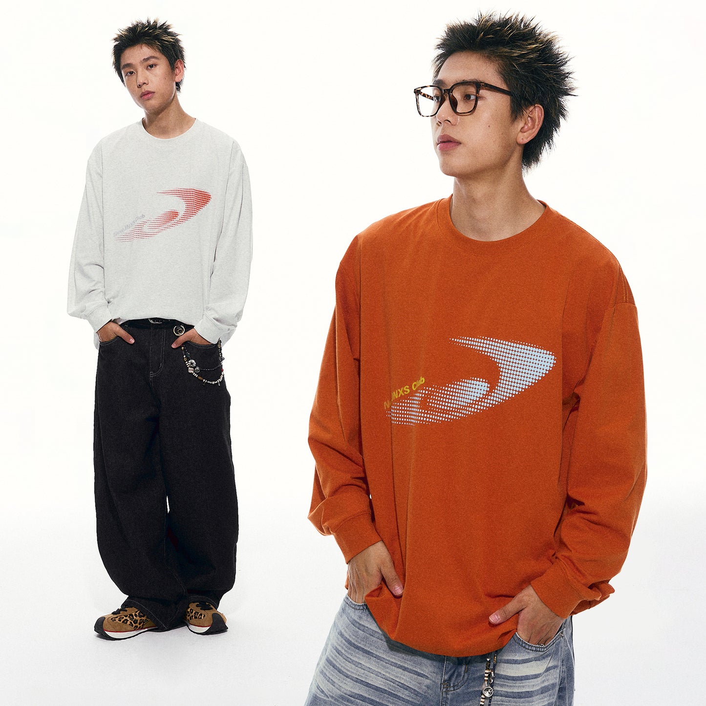 NewJNXS Polka Dot Logo Long Sleeve Tee