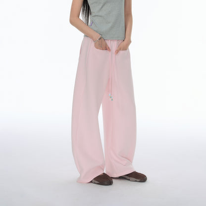 NewJNXS SS Beaded Drawstring Barrel-Leg Pants