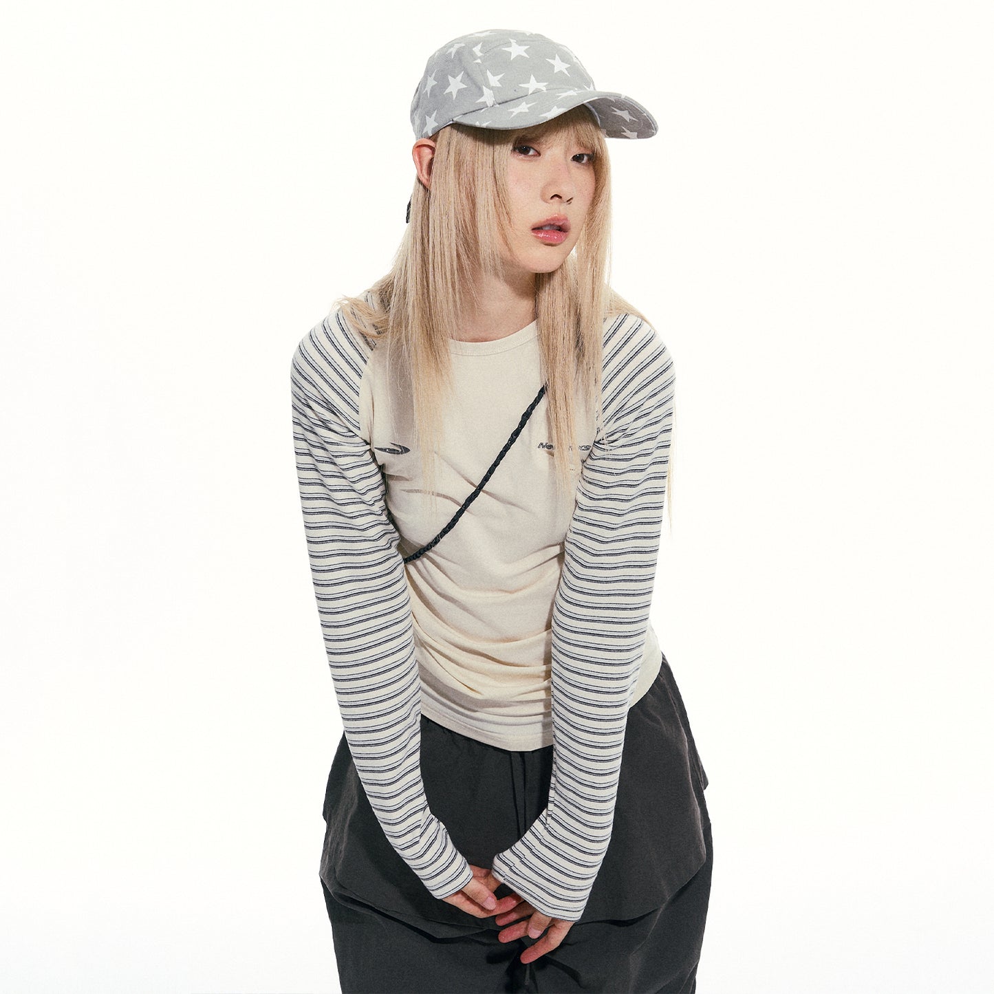NewJNXS Contrast Stripe Long Sleeve Tee