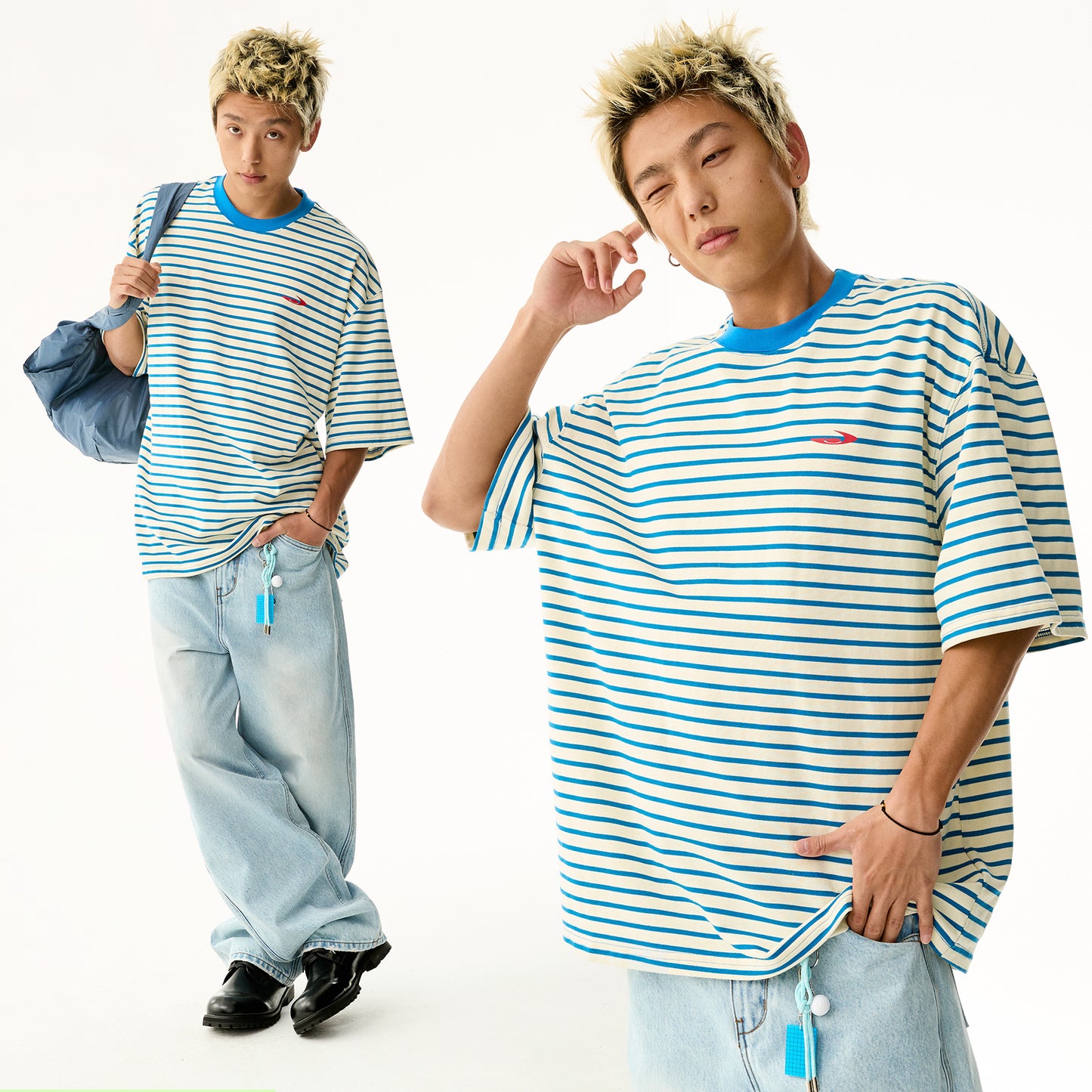 NewJNXS 280G Striped Relaxed-Fit Tee