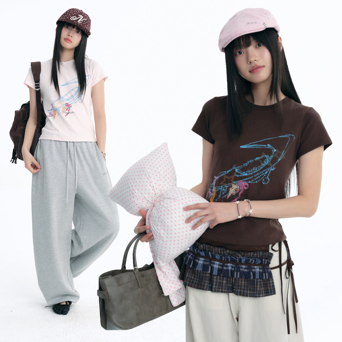 NewJNXS Bow Chain Logo Slim-Fit Tee