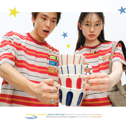 NewJNXS Oversized Striped Couple Tee