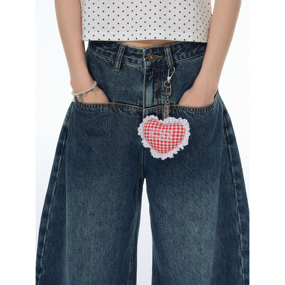 NewJNXS SS Double-Sided Heart Lace Charm