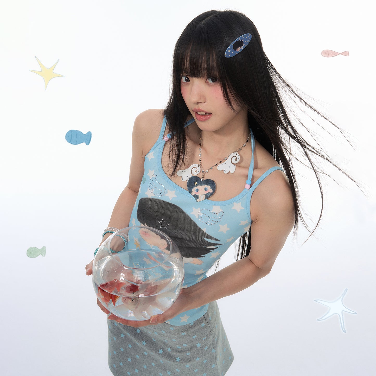 【NewJNXS × Kuku 2.0】Heart Girl Angel Wing Necklace