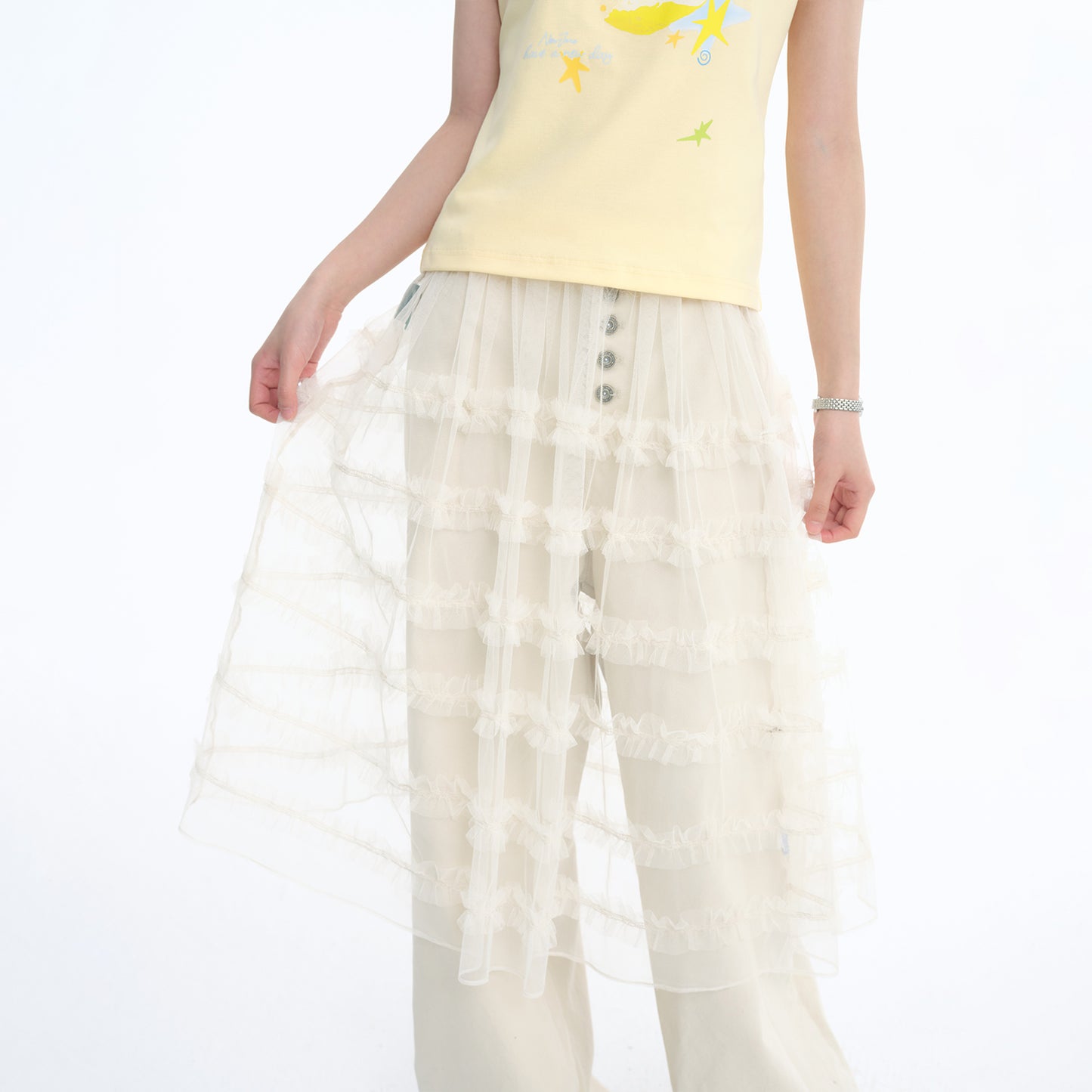 NewJNXS Lightweight Mesh Layering Skirt