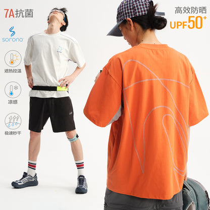 NewJNXS  Sorona Cooling Quick-Dry Colorblock Loose T-Shirt