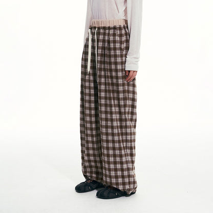 NewJNXS Vintage Plaid Casual Trousers