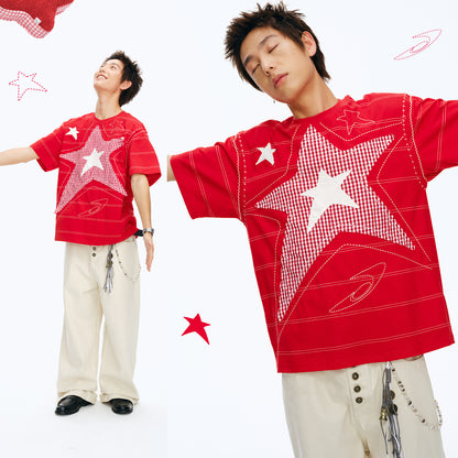 NewJNXS Star Patch Oversized T-Shirt