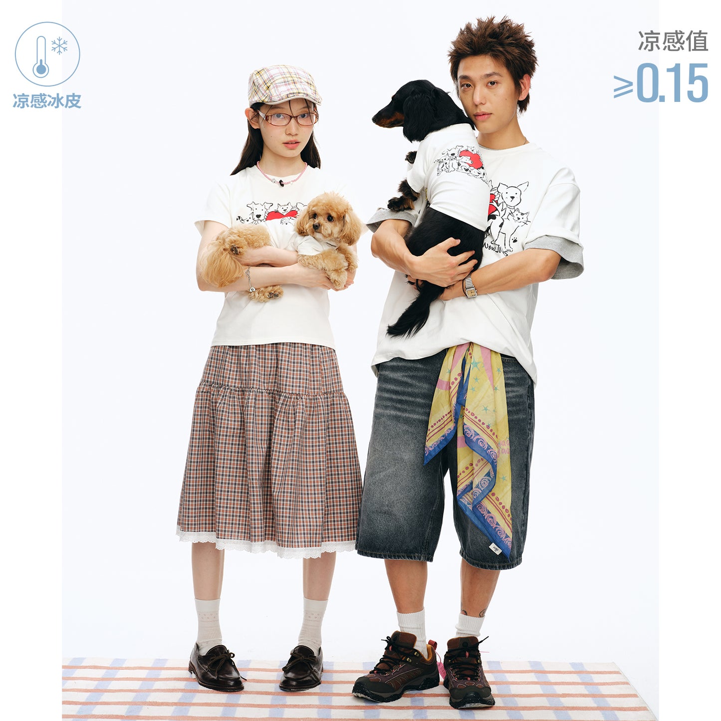 NewJNXS Cat & Dog Heart Graphic Family Tee