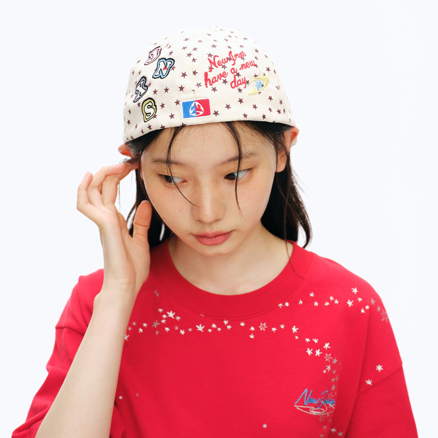 NewJNXS All-Over Star Print Cotton Baseball Cap