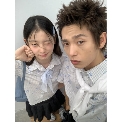 NewJNXS Graffiti Star Plaid Couple Tee