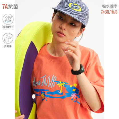 NewJNXS Cotton Jelly Logo Quick-Dry Swim Tee